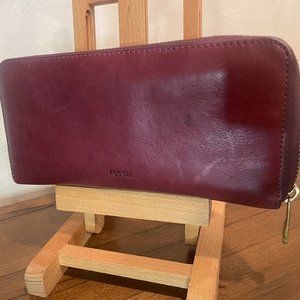 Fossil Cabernet Red Leather Wallet